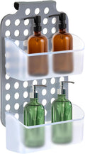 DecorRack Adjustable Hanging Storage, 2 Bins Over Shower Door Organizer, Bathroom Storage With Removable Baskets For Space Saving, BPA Free