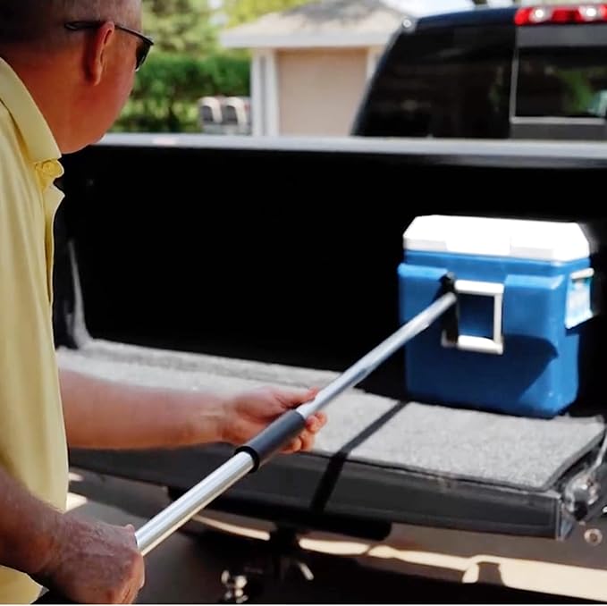 Telescoping Cargo Tool, Multi-Use Cargo Retriever, Extendable Reaching Aid, Heavy Duty Grabber Reacher Tool, Truck Bed Accessories