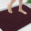 Smiry Bathroom Rugs Mat 36x24, Extra Soft Absorbent Chenille Bath Rugs, Non Slip Rubber Backing Machine Washable Quick Dry Bath Mats for Bathroom Floor, Tub, Shower, Home Accessories, Black Cherry