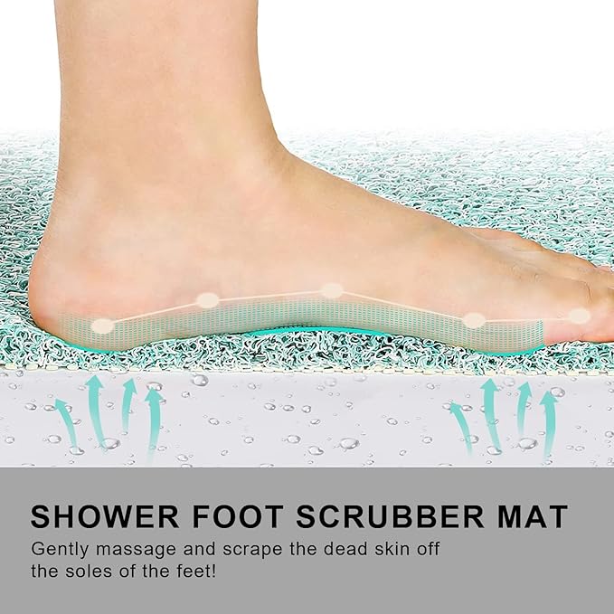 Nonslip Bathtub Mat, Anti Slip Bath Mat 0.6" Extra Thick, Quick Dry Bath Tub Anti Slip Shower Mat, Loofah Non-Slip Bath Mat for Tub Bathroom Pool Kitchen Entryway Home Hotel(Blue 16x39)