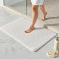 TYUU White Bathroom Rugs, Ultra Soft Bath Rugs Non Slip Washable, Super Absorbent Quick Dry Bath Mat with Rubber Backing for Bathroom Floor, Shower, or Sink, White 20" x 30"