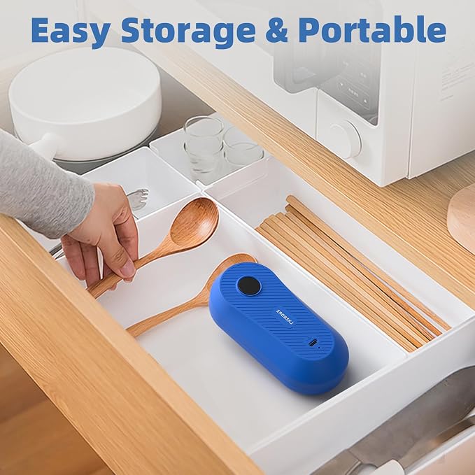 Auto Electric Can Opener, Rechargeable Can Openers for Seniors & Arthritis, One-Touch Automatic Can Opener, Hands-Free, Smooth Edge, Compact,Small - Auto Stop，Blue