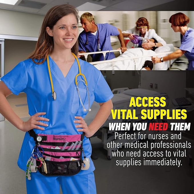 Kangapak Nurse Fanny Pack Multi Compartment Waist Organizer Tool Bag for Students, Practitioners & Medical Professionals