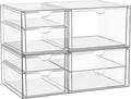YFXCVSL Clear Stackable Storage Drawers, Acrylic Makeup Organizer with 7 Drawers, Bathroom Organizers and Storage, Plastic Bins for For Vanity, Undersink, Kitchen Cabinets, Pantry