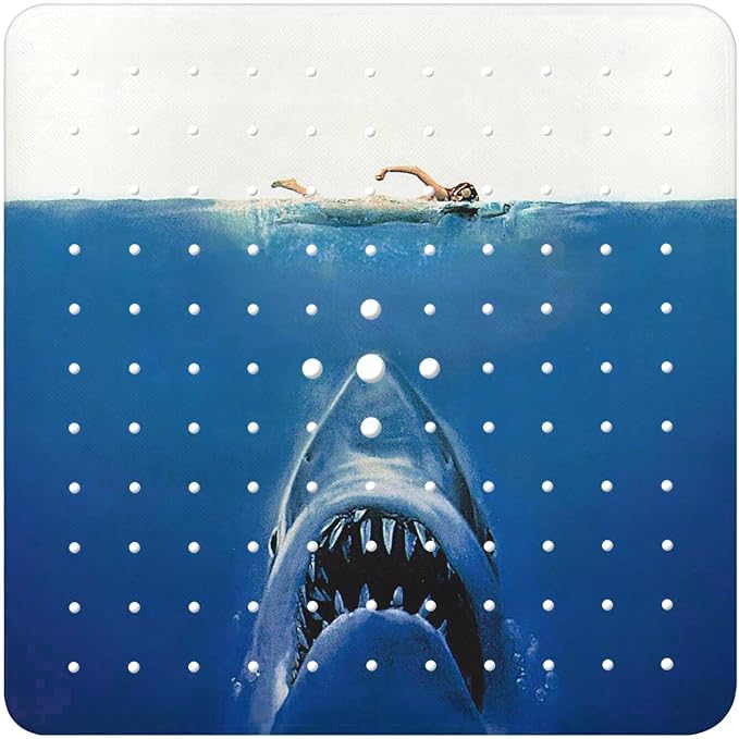 Bathtub Mat Non Slip, Shark Square Bath tub Mat Shower Floor Mat with Suction Cups for Adults Kids Elderly 21 X 21 Inch