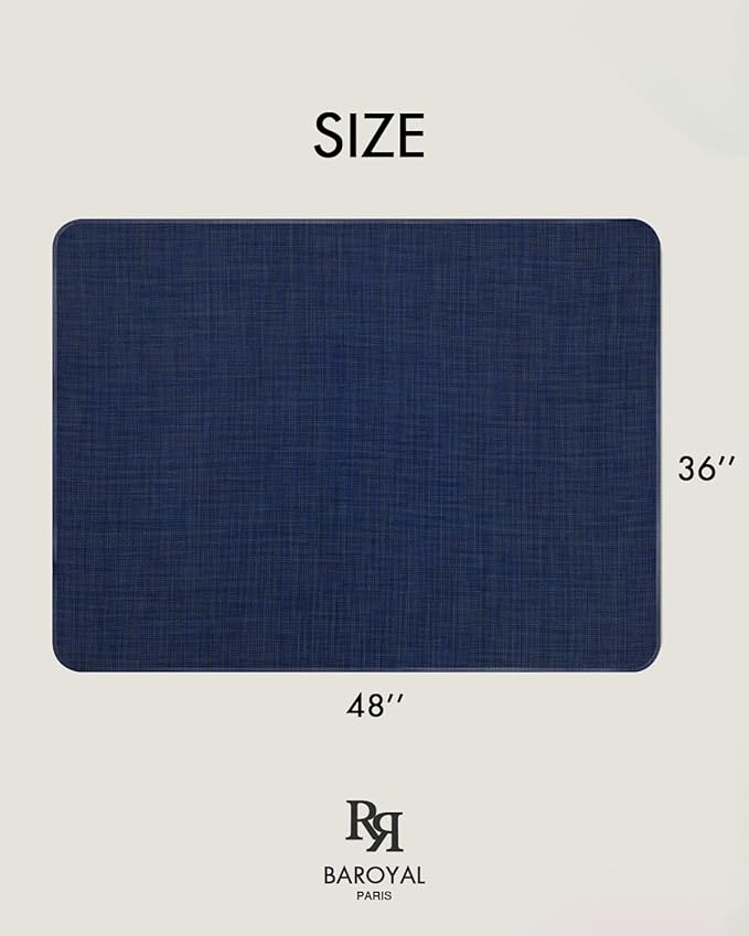 BARoyal Office Chair Mat for Hardwood Floor Under Desk Computer Rolling Chair Mat for Wood/Tile Floor Non-Slip Heavy Duty Desk Rug PVC Plastic Hard Floor Protector 36" x 48"(Indigo)