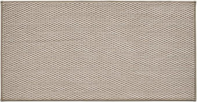 TYUU Bathroom Rugs Non Slip Washable, Super Absorbent Thin Bath Mat Quick Dry Low Pile Bathroom Rug, Beige 24"x47"