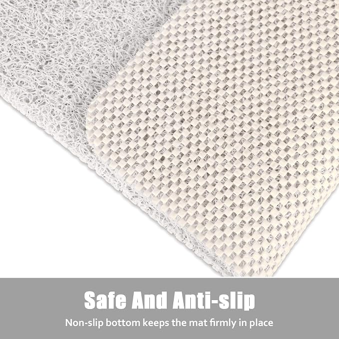 Square Shower Mat Non Slip: 24x24 Inch Shower Floor Mat with Drain Hole in Middle, Super Soft and Comfortable PVC Loofah Massage Bath Mat for Shower, Anti Slip Shower Stall Mat, Quick Drying