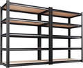 2-Pack Heavy Duty Garage Shelving for Whole Home, Warehouse & Workshop Organization, 71" H x 35" W x 15.7" D Adjustable 5-Tier Metal Storage Rack for Tools, Storage Bins & Bulk Items
