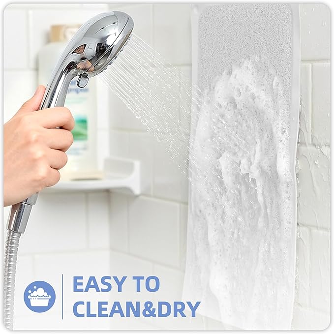 Upgraded Anti Slip Shower Mat for Inside Shower,Non Slip Bathtub Mat with Suction Cups,Shower Floor Mat,Scrubber Mats,Easy to Clean,Quick Dry,Easy Drainage,Loofah Bath Mat for Tub,White,17''x32''