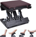 Scalebeard Foot Rest for Under Desk at Work,Height Adjustable Infinite Angle Ergonomic Foldable Footrest for Office, Gaming,Computer, Removable Pad Desk Foot Stool with Massage Beads,All-Season(Brown)