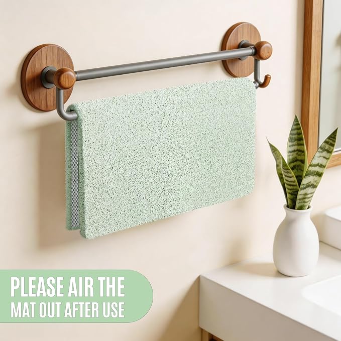 Joyhalo Shower Mats for Showers Anti Slip for Elderly, 24'' x 24'' Non Slip Bath Mat for Inside Shower, Bath Tub Mats for Bathroom Non Slip for Shower, PVC Loofah Bathroom Mats, Mint Green