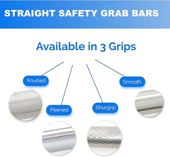 Shur Grip 48' Stainless Steel Grab Bar for Showers & Bathtubs - Up to 400lbs, Elderly & Handicap Safe