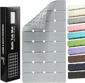 Yanzifly Non-Slip Silicone Bathtub Mat – Foldable, Machine Washable, Durable & Eco-Friendly Bath & Shower Mat with Strong Suction Cups, Large Drain Holes, Ideal for Family Use, 14.9 x 27.5in, Grey