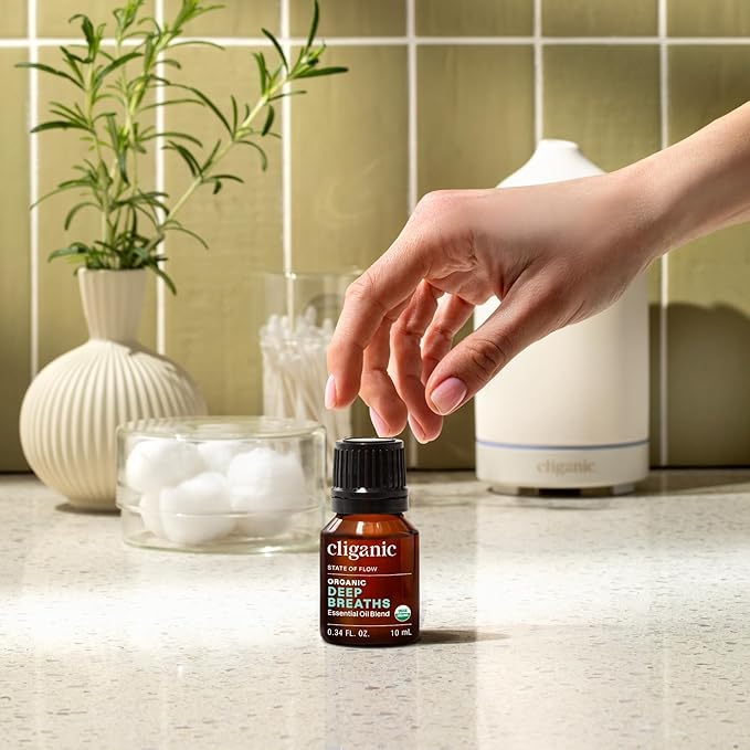 Cliganic Organic Essential Oils Blend - Deep Breaths - State of Flow (Packaging May Vary)