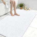 Arotive Bathroom Rugs 47" x 32", Ultra Soft Absorbent Chenille Bath Rugs, Non-Slip Rubber Backing, Machine Washable Bath Mats for Bathroom Floor, Tub and Shower, Home Decor Accessories, White