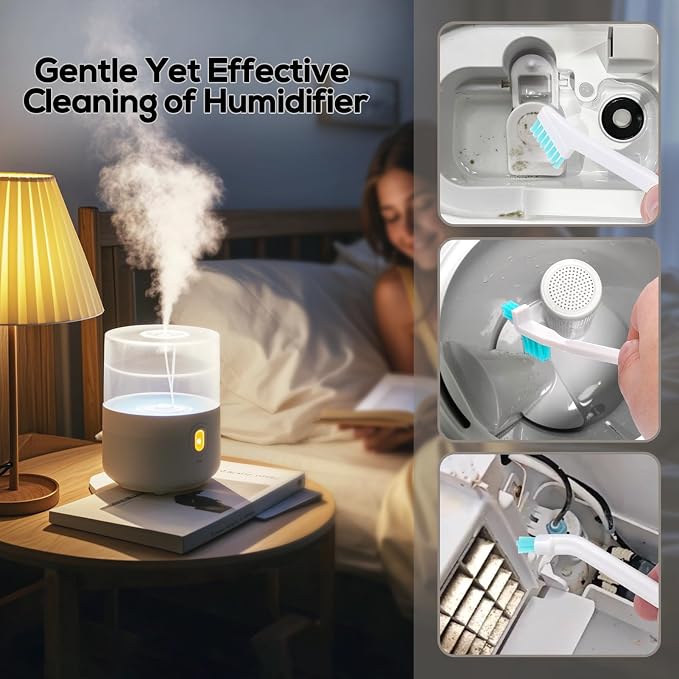 XANGNIER 11 Pcs Humidifier Cleaner Brush Set–Small Detail Cleaning Brushes for Crevices, Gaps, Corners, Keyboard, Bottle, Tiles, and Tight Spaces–Household & Travel Cleaning Tools