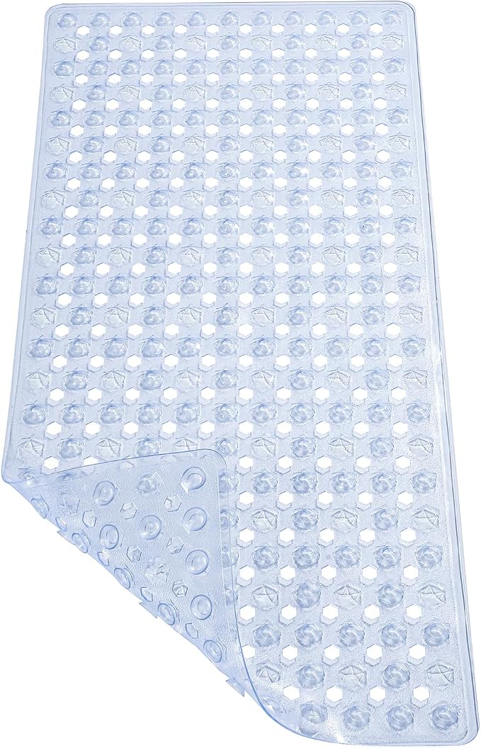 Shower Bathtub Mat Non Slip Bath Mat for Tub Non Slip Bath Mats for Bathroom Bath Tub Mats Shower Floor Mat With Suction Cups 34.5 x 15.5(Clear)