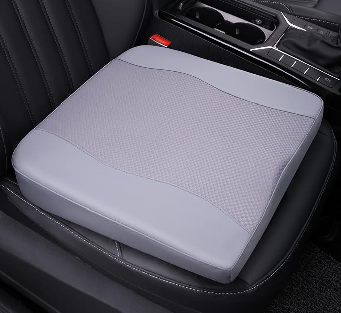 Lofty Aim Car Seat Cushion, Comfort Memory Foam Car Cushions for Driving - Sciatica & Lower Back Pain Relief, Driver Seat Pillow for Auto, Office Chair, Wheelchair - Gray