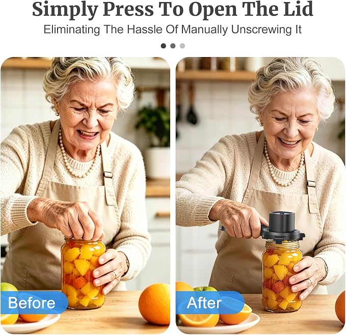 Rechargeable Electric Jar Opener, 2-in-1 Jar Opener Electric And Bottle, With Power-Clamp Technology, Easy Opening Opener For Weak Hands & Seniors & Arthritis, Includes Free Rubber Gripper Pad