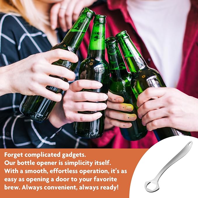 LEIFENY Beer Bottle Opener for Home and Bar Bartender, Easy Pop Cap, Heavy-duty, Zinc Alloy Metal with Smooth Surface, Comfortable Grip, Gift Packaging Included
