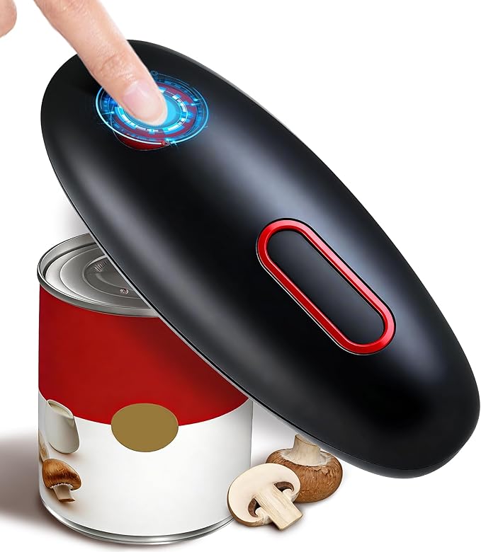ChlorBlu Electric Can Opener Fast One-Touch, Automatic Can Opener, Battery Operated Can Opener for Smooth Edge Safe Fast Opening, Hands Free can Openers for seniors with arthritis, Fits All Cans