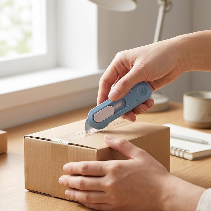 8 PCS Box Cutter, Box Opener Retractable Package Opener, Mini Retractable Envelope Openers Boxes Cutter Cute Easy Slide for Opening Express Boxes Daily Packages Envelopes Paper Tapes and More