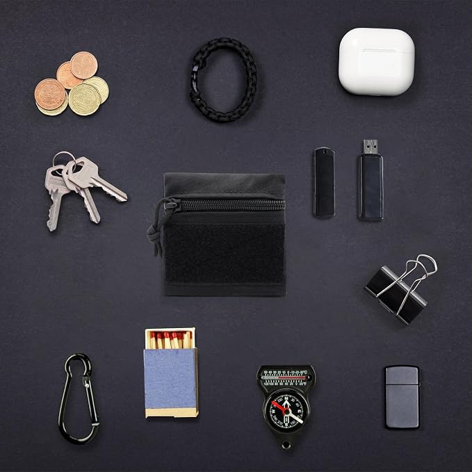 Qavctw Tactical Admin Pouch Bag with Hook and Loop Tool Storage Bag Snack Pouch Candy Bag Hanging Pouches Backpack Accessory Pouch