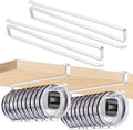 Tumbler Lid Organizer, Cup Lid Holder for Drinking & Straw Lids Under Cabinet, Round Wire Space Saving Kitchen Storage Hook, No Drilling, Carbon Steel, Black