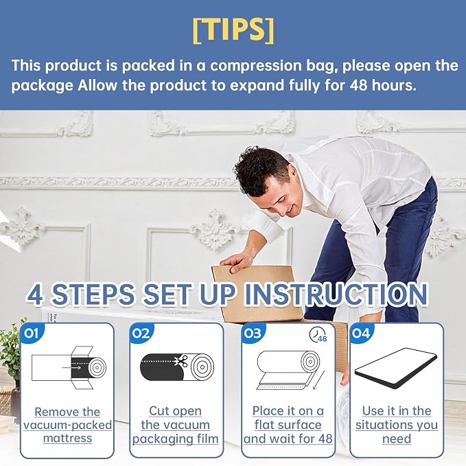 Upholstery Foam, 72" x 24" x 4" High Density Gel Memory Foam Padding Couch Cushion Support, Cut to Size Foam Replacement Pad for Sofa Sag Support