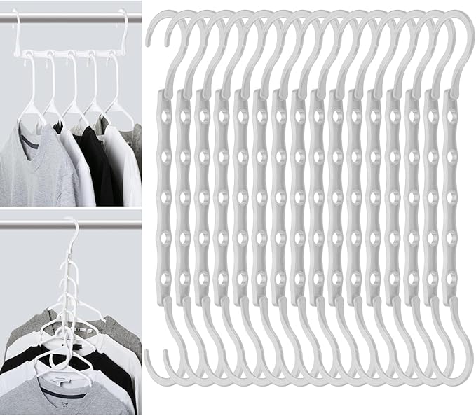 Mr. Pen- Space Saving Hangers, 16 pcs, 360° Rotating Hooks, Magic Cascading Hanger Organizer with 5 Enclosed Slots, Closet Organizers and Storage for Clothes, College Dorm Room Essentials