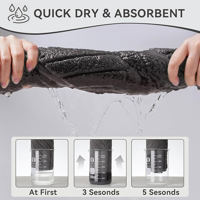 Non-Slip Bath Mat 16x24-2pc Quick Dry Absorbent Non Slip Bath Mat Bath Mats for Bathtub Mat Bathroom Carpet Fit Under Door Washable Floor Bath Rug Grey