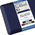 KitchenClouds Kitchen Mat Cushioned Anti Fatigue Kitchen Rug 0.8inch Water Resistant Non Slip Kitchen Rugs and Mats Standing Desk Mat Comfort Floor Mats for Kitchen Sink Office (17.3"x60",Blue)