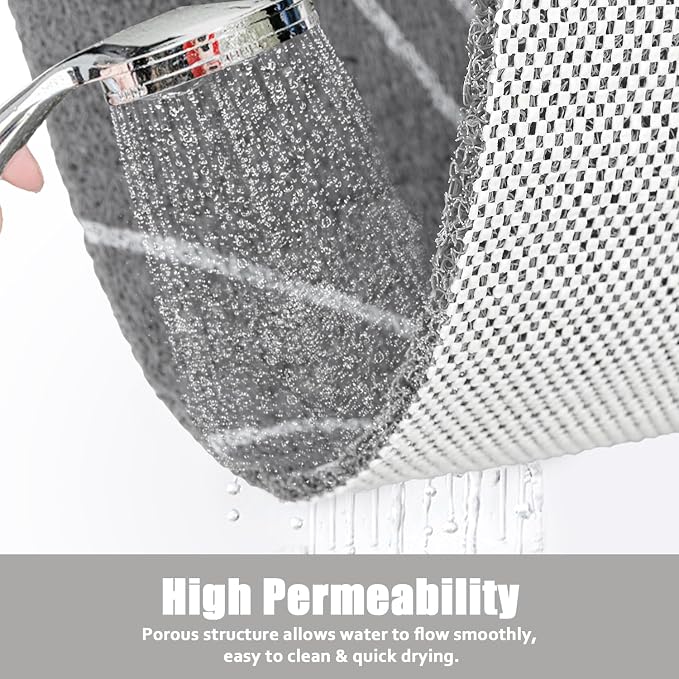 Shower Mat Bathtub Mat Non-Slip - 24x24 Inch, Soft Comfort Bath Mat with Drainage Holes, PVC Loofah Massage Bathmat for Shower, Tub, Bathroom, Wet Areas, Quick Drying