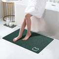 RUERYA Bath Mat Rugs - Bath Mats for Bathroom Non Slip Absorbent Quick Dry Rubber Backed Thin Bath Rug - Bathroom Floor Mat Bathmat Stain Resistant Easy Care, Machine Washable 17"x27.5", Dark Green
