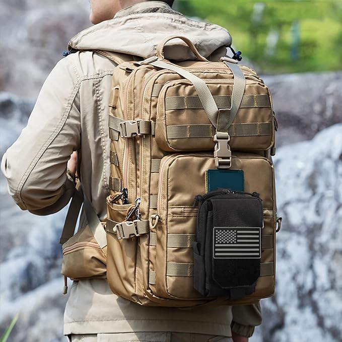 Tactical Molle Utility Pouch Cell Phone Pouch, Waist Bag Belt Pouch for Men, EDC Bag Gadget Organizer Vest Pack Purse Mobile Phone Case Hunting Compact Bag for Runing
