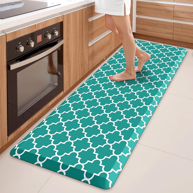 WISELIFE Anti Fatigue Floor Mat - 4/5 Inch Thick Kitchen Mat Non Slip Waterproof Heavy Duty Ergonomic Comfort Mat Durable for Home, Office, Sink, Laundry,(24" x 70", Green)