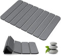 Diatomaceous Earth Stone Bath Mat Non-Slip, Foldable Stone Bath Mats for Bathroom Quick Dry, Super Absorbent Diatomaceous Earth Mats 24 x 16 Inch Quick Drying, Eco-Friendly Easy to Clean - Grey 1Pack