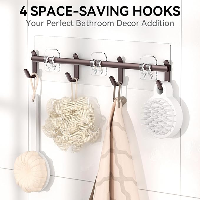 YASONIC Shower Caddy Adhesive, Rustproof Shower Organizer with Soap Holder, Large Capacity Shower Shelves for Inside Shower, No Drilling Bathroom Organizers and Storage for Home Decor（6 Pack Bronze）