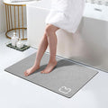 RUERYA Diatomaceous Earth Bath Mat Rug Super Absorbent Diatomite Stone Bath Mat Non Slip Quick Dry Thin Bathroom Mat Fit Under Door, Floor Rugs in Front of Bathtub,Shower Room,Sink,17"x27.5", Grey