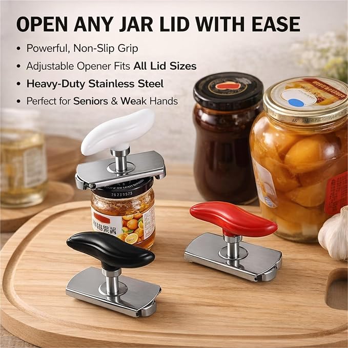 Cap Crack Jar Opener for Weak Hands, Stainless Steel Cap Crack Opener Tool, Ergonomic Cap Crack Can Opener for Seniors with Arthritis (2pcs Multi-Color)