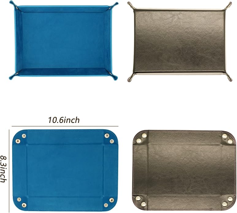 Valet Organizer - Catchall Tray for Jewelry, Wallets, Watches, Keys, Coins, Phones, Glasses - Perfect for Nightstand, Desk, Entryway