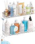 Yieach 2 Pack Clear in Shower Organizers,Adhesive Shower Caddy,No Rust Acrylic Shower Shelves & Storage Rack,Plastic Bathroom Shelves,Bathtub Storage Organizer,Shampoo,Conditioner Holder for Washroom