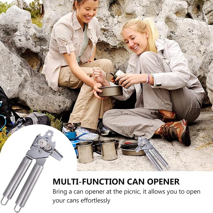 TIDTALEO Multi-Function Stainless Steel Can Opener and Smooth Edge Bottle Opener Portable Three-In-One for Seniors Professional Food Safety Kitchen Gadget for Home Use