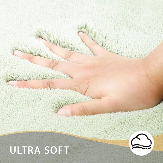 MINIDEAR Bathroom Rugs 44x24 Sage Green - Thick Memory Foam Bath Mat, Ultra Soft & Plush Fluffy, Non-Slip, Quick Dry, Absorbent Washable Floor Microfiber Mat for Tub, Home Decor Accessories