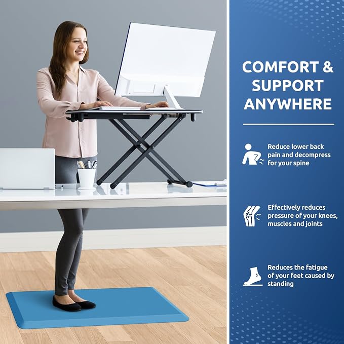 KitchenClouds Kitchen Mat Cushioned Anti Fatigue Kitchen Rug 0.75inch Water Resistant Non Slip Kitchen Rugs and Mats Standing Desk Mat Comfort Floor Mats for Kitchen Sink Office (17.3"x28",Green)
