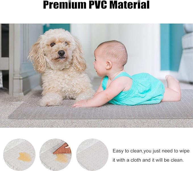 Kuyal Desk Chair Mat for Carpet, 36'' x 48'' Rectangle Transparent Mats for Chairs Good for Desks, Office and Home, Easy Glide, Protects Floors for Low and No Pile Carpeted Floors
