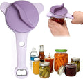 Multi-Functional 4-in-1 Jar Opener, Adjustable Stainless Steel Bottle Opener for Multi Size Jar Bottles with Ergonomic Non-Slip Handle Grip, Kitchen Helper for Seniors Weak Hands Arthritis
