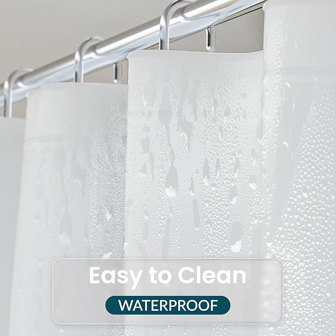 Titanker White Shower Curtain Liner, 72x65 PEVA Shower Liner Inside Shower Curtain Liner Washable Shower Curtains for Bathroom with Magnets and Rustproof Metal Grommet Holes