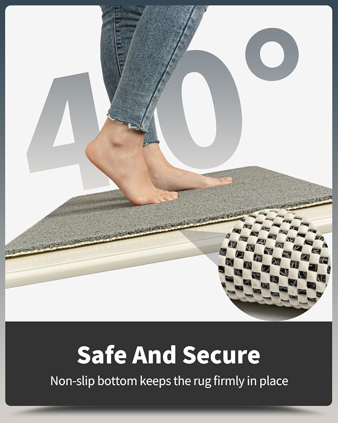 Non-Slip Bathtub Mat, 16x24 Inch, Shower Mats for Bath Tub, PVC Loofah Bathroom Mats for Wet Areas, Quick Drying Foot Scrubber Mat